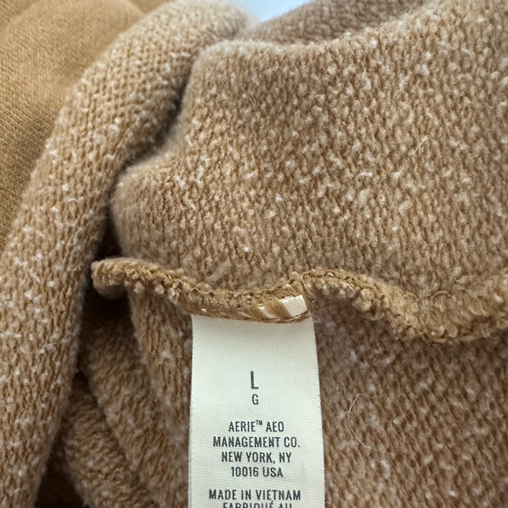 Aerie Women’s Cowl Neck Sweater L Mustard Yellow, Oversized, Pullover Sweatshirt - Picture 4 of 4